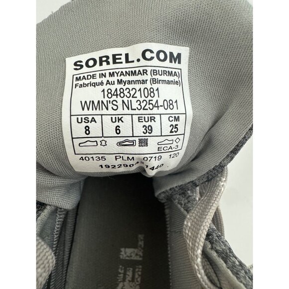 Sorel Gray Out N About Waterproof Sneakers Shoes Womens Size 8 Suede Mesh Winter - Picture 10 of 10